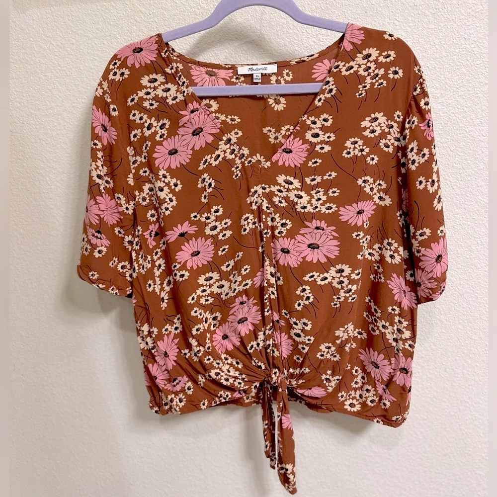 Madewell Women's Floral Brown Top